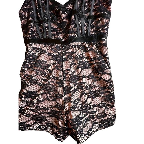 Vtg 90s BEBE Black Lace Overlay Baby Pink Lining Cocktail Party Sz M‎ Whimsigoth - Picture 9 of 16